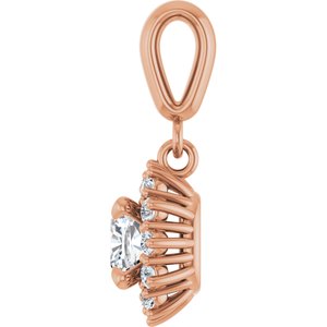 10K Rose Gold 5x5 mm Cushion Pendant Mounting – image 5