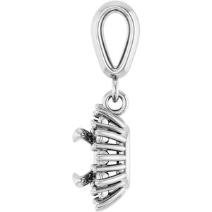 14Kx1 White Gold 5x5 mm Cushion Pendant Mounting – image 6