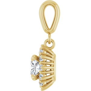 10K Yellow Gold 5x5 mm Cushion Pendant Mounting – image 5