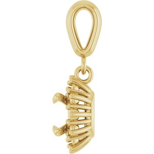 14K Yellow Gold 5x5 mm Cushion Pendant Mounting – image 6