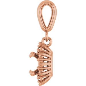 10K Rose Gold 5x5 mm Cushion Pendant Mounting – image 6
