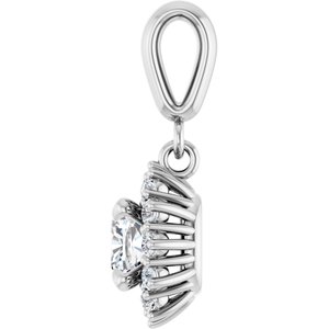 14K White Gold 5x5 mm Cushion Pendant Mounting – image 5