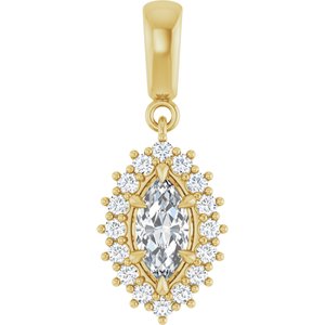 18K Yellow Gold 8x4 mm Marquise Pendant Mounting