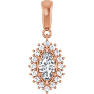 18K Rose Gold 8x4 mm Marquise Pendant Mounting