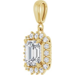18K Yellow Gold 8x6 mm Emerald Pendant Mounting – image 3