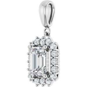 Continuum Sterling Silver 8x6 mm Emerald Pendant Mounting – image 3