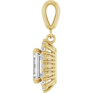 18K Yellow Gold 8x6 mm Emerald Pendant Mounting – image 5