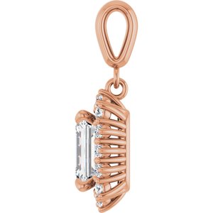 18K Rose Gold 8x6 mm Emerald Pendant Mounting – image 5