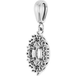 Sterling Silver 8x4 mm Marquise Pendant Mounting – image 4