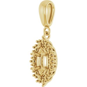10K Yellow Gold 8x4 mm Marquise Pendant Mounting – image 4
