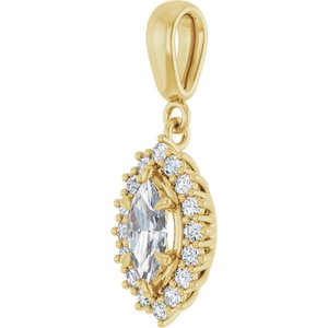 10K Yellow Gold 8x4 mm Marquise Pendant Mounting – image 3