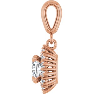 10K Rose Gold 5.5x5.5 mm Cushion Pendant Mounting – image 5