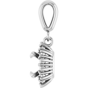 10K White Gold 5.5x5.5 mm Cushion Pendant Mounting – image 6