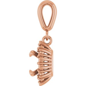 10K Rose Gold 5.5x5.5 mm Cushion Pendant Mounting – image 6