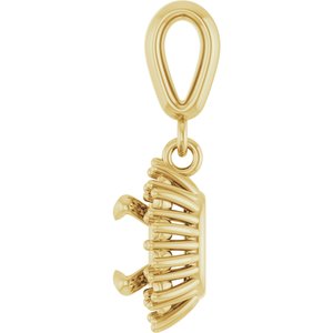 18K Yellow Gold 5.5x5.5 mm Cushion Pendant Mounting – image 6