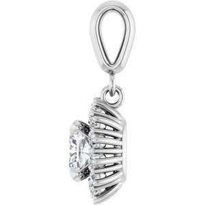 14Kx1 White Gold 5.5x5.5 mm Cushion Pendant Mounting – image 5