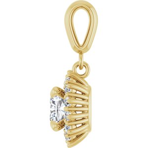 10K Yellow Gold 5.5x5.5 mm Cushion Pendant Mounting – image 5