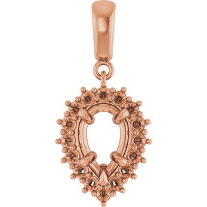 10K Rose Gold 8.5x5.5 mm Pear Pendant Mounting – image 2