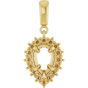 10K Yellow Gold 8.5x5.5 mm Pear Pendant Mounting – image 2