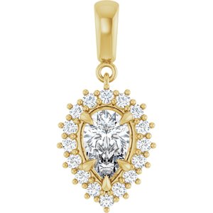 14K Yellow Gold 8.5x5.5 mm Pear Pendant Mounting