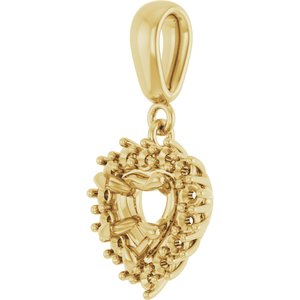 14K Yellow Gold 5.5x5.5 mm Heart Pendant Mounting – image 4