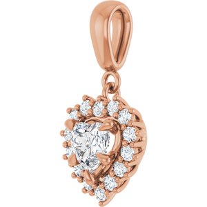 18K Rose Gold 5.5x5.5 mm Heart Pendant Mounting – image 3