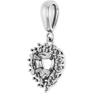 Platinum 5.5x5.5 mm Heart Pendant Mounting – image 4