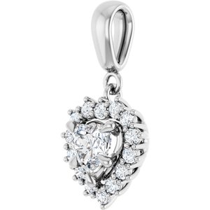 14K White Gold 5.5x5.5 mm Heart Pendant Mounting – image 3