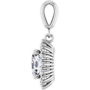 10K White Gold 7.5x5.5 mm Elongated Cushion Pendant Mounting – image 5