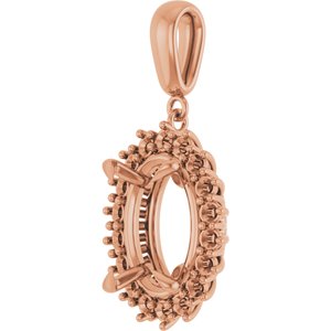 10K Rose Gold 14x10 mm Oval Pendant Mounting – image 4