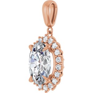 10K Rose Gold 14x10 mm Oval Pendant Mounting – image 3
