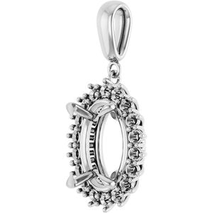 Platinum 14x10 mm Oval Pendant Mounting – image 4
