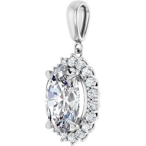 14K White Gold 14x10 mm Oval Pendant Mounting – image 3