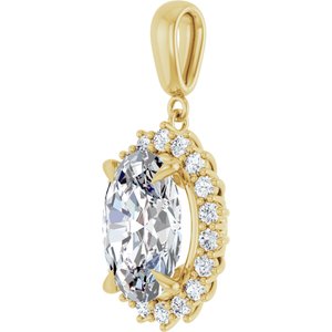 10K Yellow Gold 14x10 mm Oval Pendant Mounting – image 3