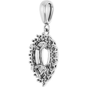 10K White Gold 10x6 mm Pear Pendant Mounting – image 4