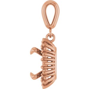 10K Rose Gold 8x8 mm Cushion Pendant Mounting – image 6