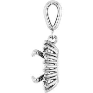 14K White Gold 8x8 mm Cushion Pendant Mounting – image 6