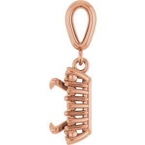 10K Rose Gold 6.5x6.5 mm Square Pendant Mounting – image 6