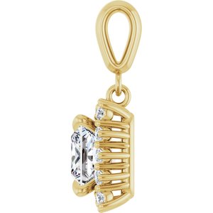 10K Yellow Gold 6.5x6.5 mm Square Pendant Mounting – image 5