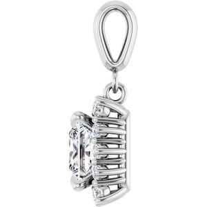 14Kx1 White Gold 6.5x6.5 mm Square Pendant Mounting – image 5