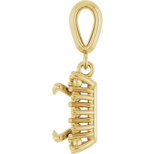 18K Yellow Gold 6.5x6.5 mm Square Pendant Mounting – image 6