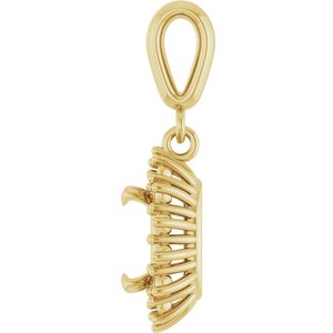 10K Yellow Gold 7x5 mm Elongated Cushion Pendant Mounting – image 6