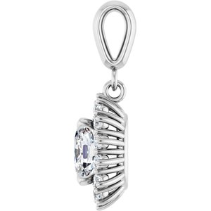 Sterling Silver 7x5 mm Elongated Cushion Pendant Mounting – image 5