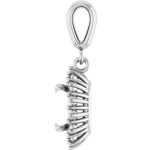 18K White Gold 7x5 mm Elongated Cushion Pendant Mounting – image 6
