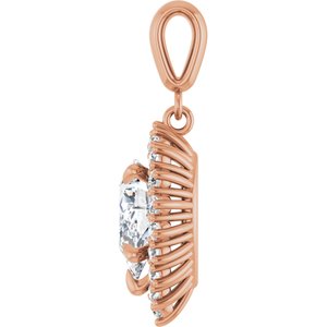 18K Rose Gold 10x7 mm Pear Pendant Mounting – image 5