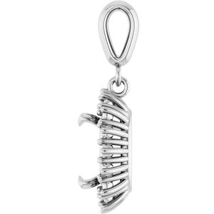 14K White Gold 8.5x6.5 mm Elongated Cushion Pendant Mounting – image 6