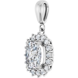Sterling Silver 8.5x6.5 mm Elongated Cushion Pendant Mounting – image 3