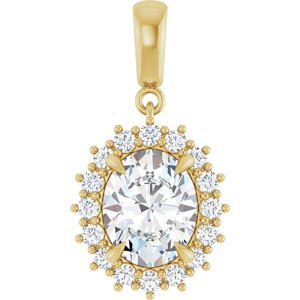 18K Yellow Gold 10x8 mm Oval Pendant Mounting