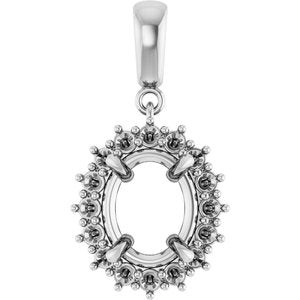 Platinum 10x8 mm Oval Pendant Mounting – image 2