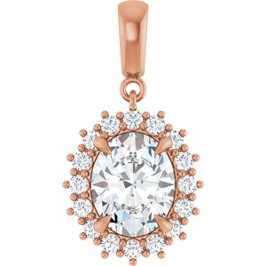 18K Rose Gold 10x8 mm Oval Pendant Mounting